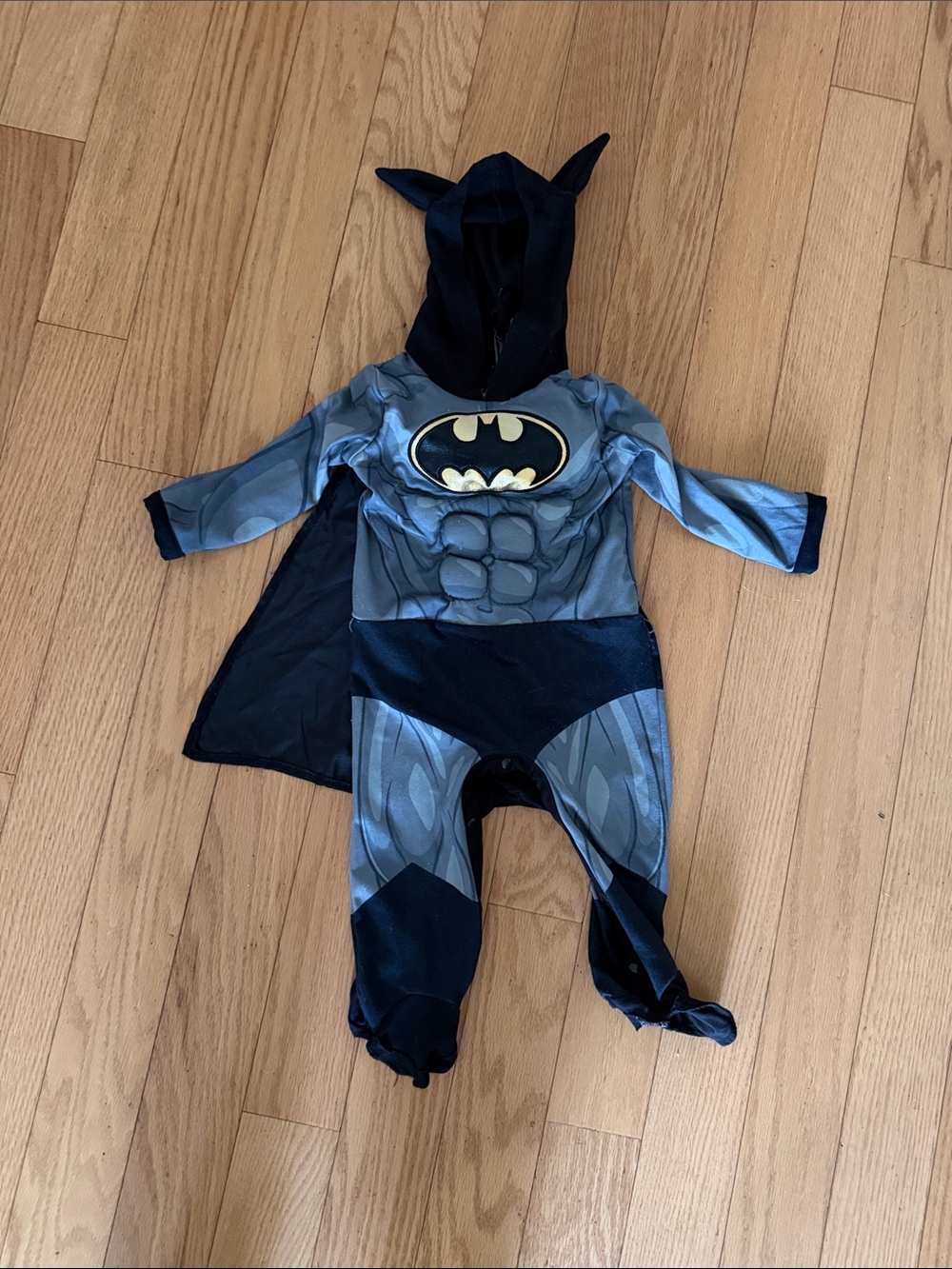 Batman Black & Gray Superhero Hooded Jumpsuit with Cape